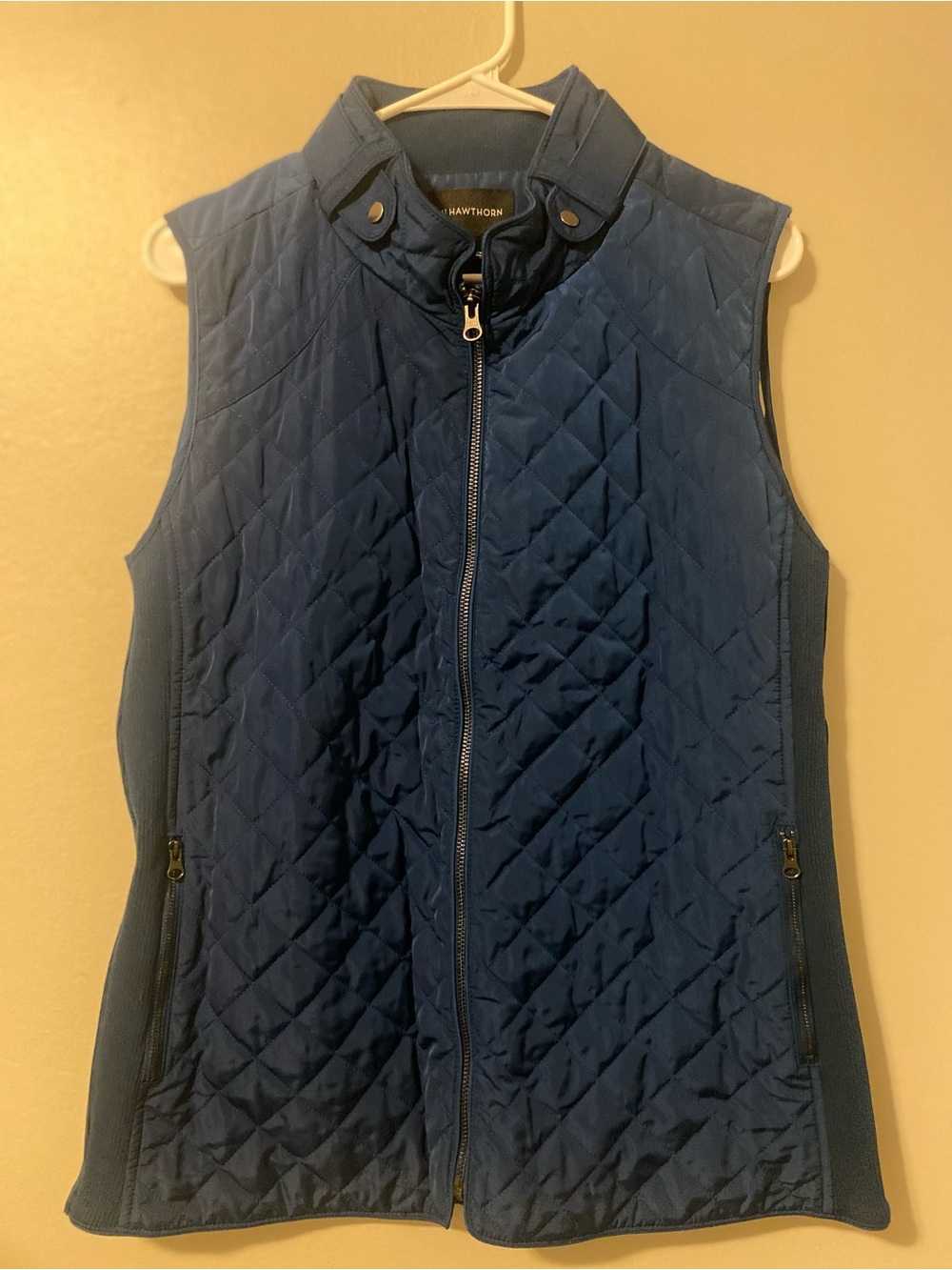 41 Hawthorn Vest XL Navy Quilted Plaid Lined Poseidon WGW90311